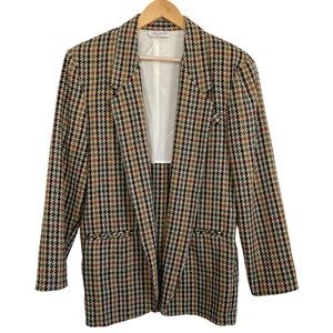 Vintage Houndstooth Wool Blazer
